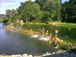 Zwemmen in de rivier de Korana